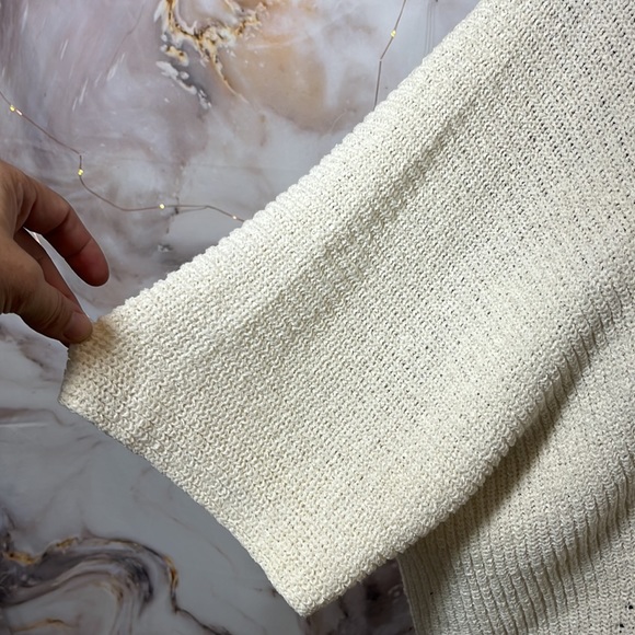 Time and Tru Open Front Sweater Cardigan Cream Size 12 - Picture 3 of 11